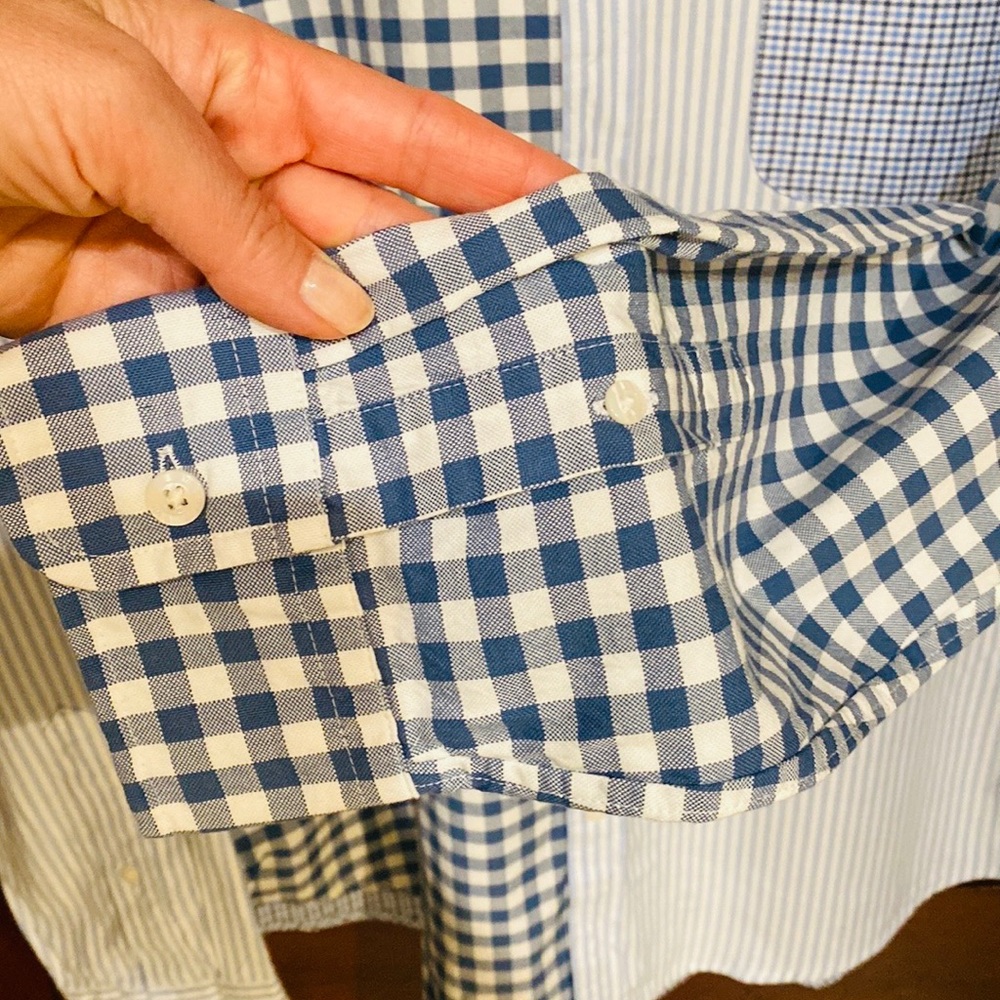 🐳 NWOT Vineyard Vines Slim Fit Tucker Button Down Blue Plaid Stripe Shirt L - Picture 4 of 10